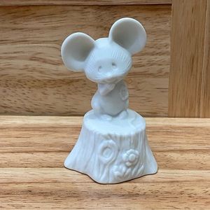 Vintage 1975 Fine Bisque Porcelain Handcrafted Mouse Mini Collectible Figurine